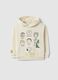 Felpa in misto cotone beige da bambino regular fit con Peanuts_0