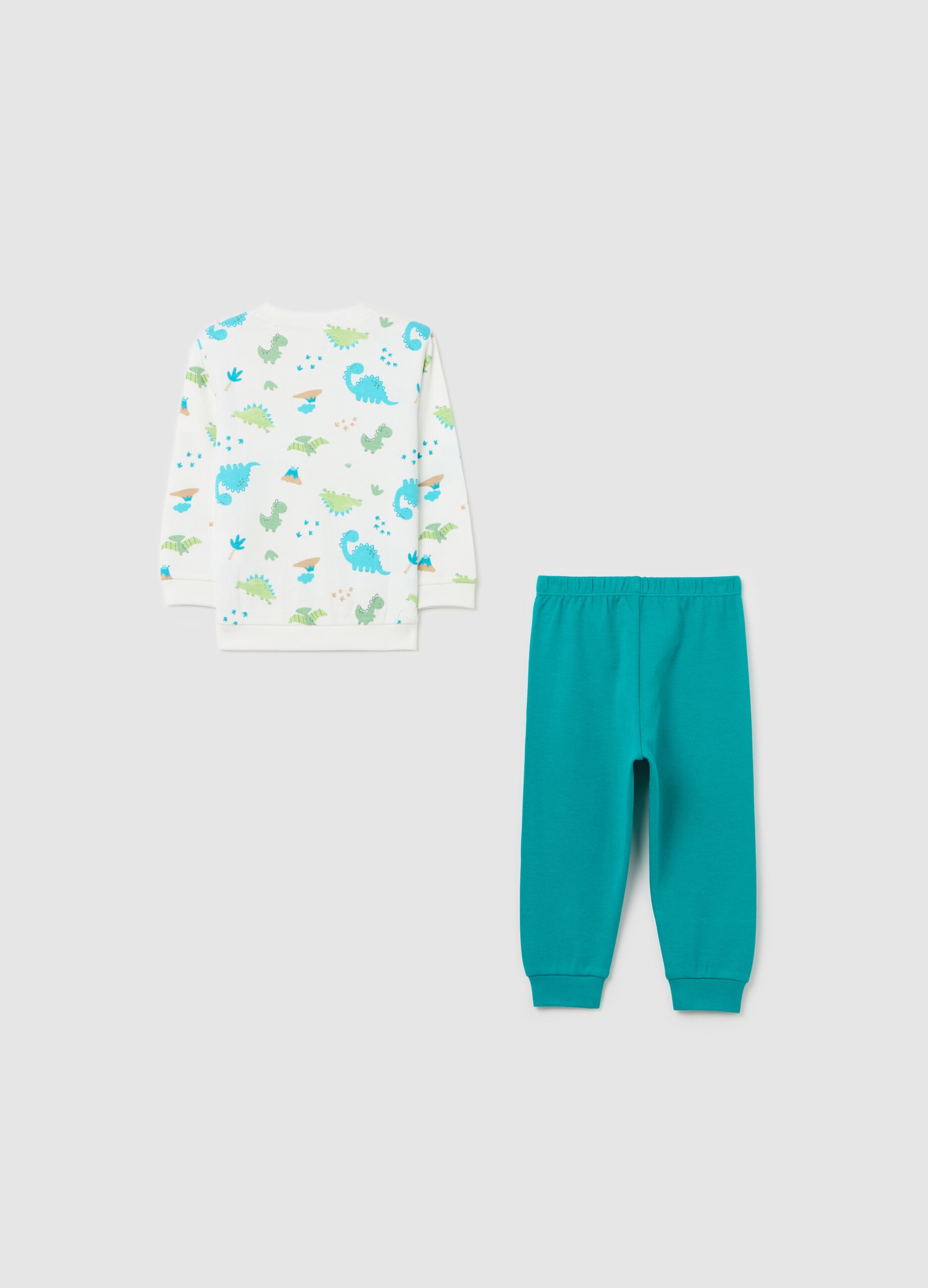 Cotton pyjamas with dinosaur print