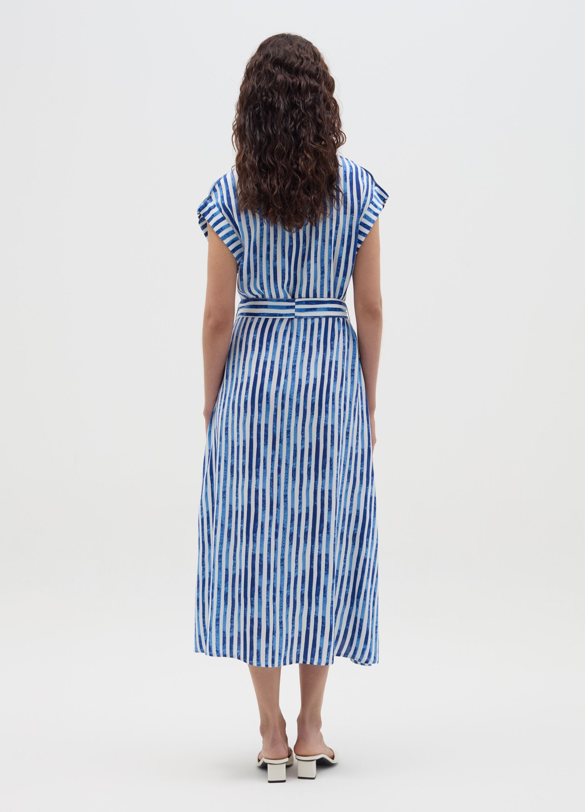 Long shirt dress with belt