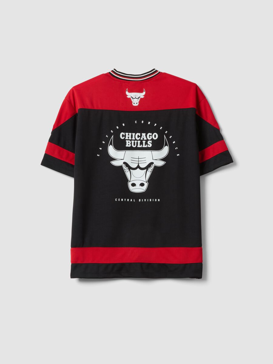 Multicolour pure cotton T-shirt with Chicago Bulls logo for kids_1