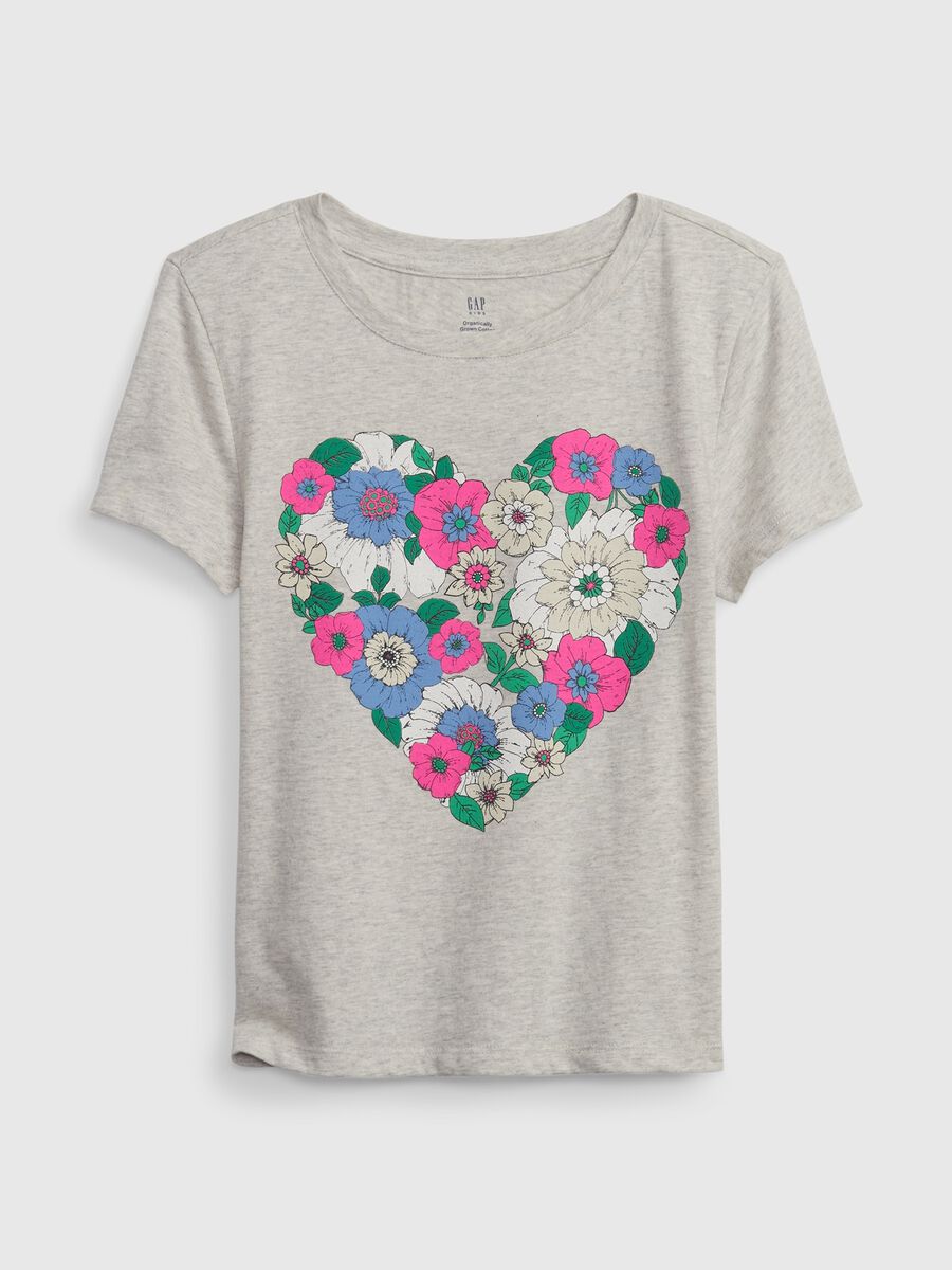 Cotton T-shirt with heart print_0
