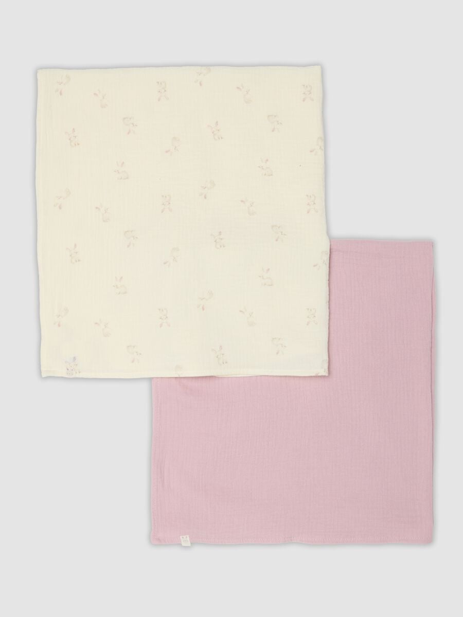 2-pack pink and white pure cotton baby girl blankets_0