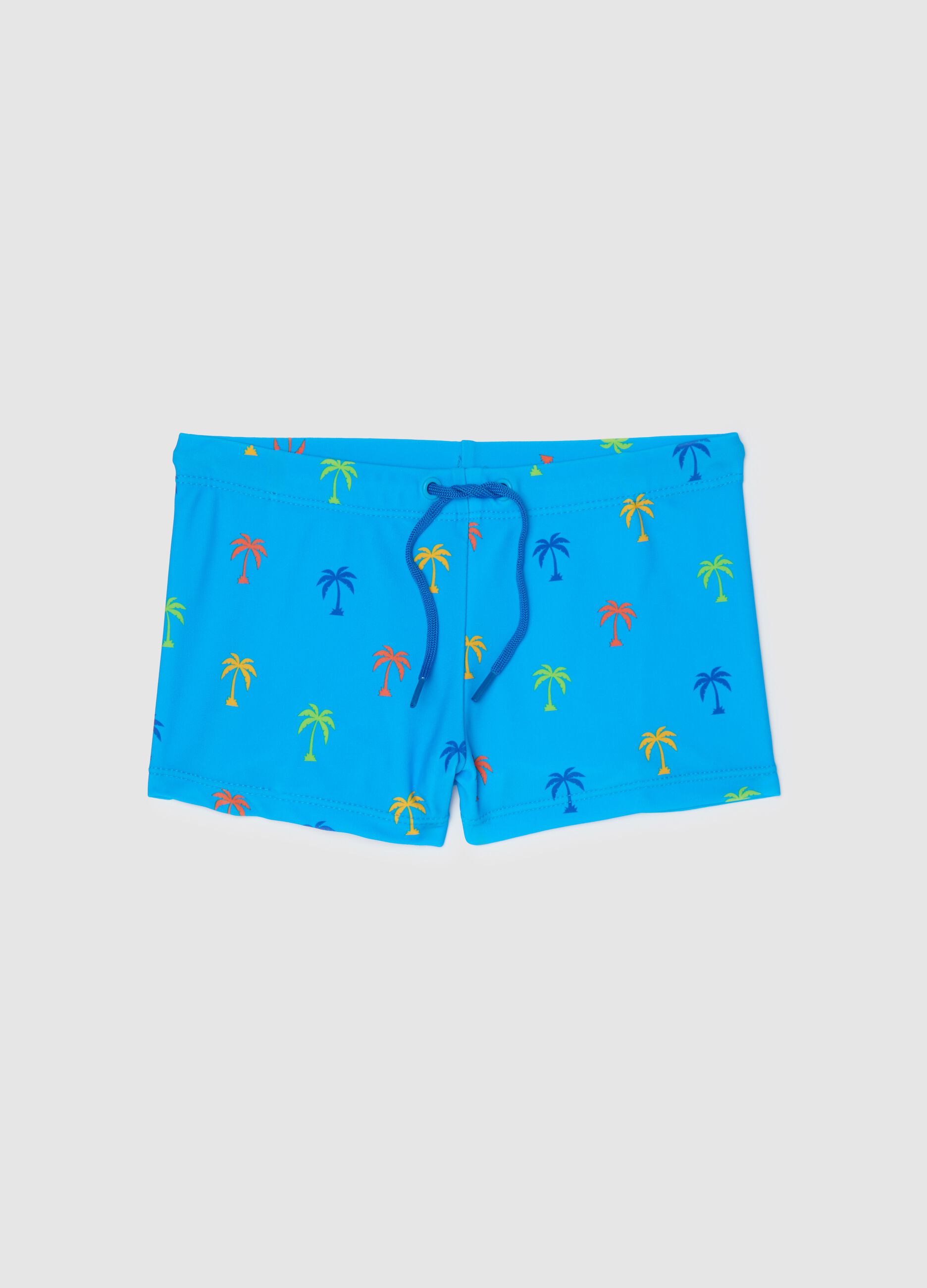 Costume slip da bambino in tessuto elasticizzato azzurro