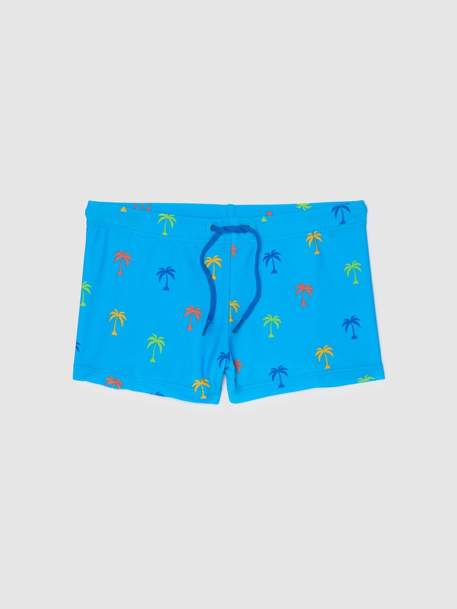 Blue palm pattern brief swimsuit for OVS Kids_0