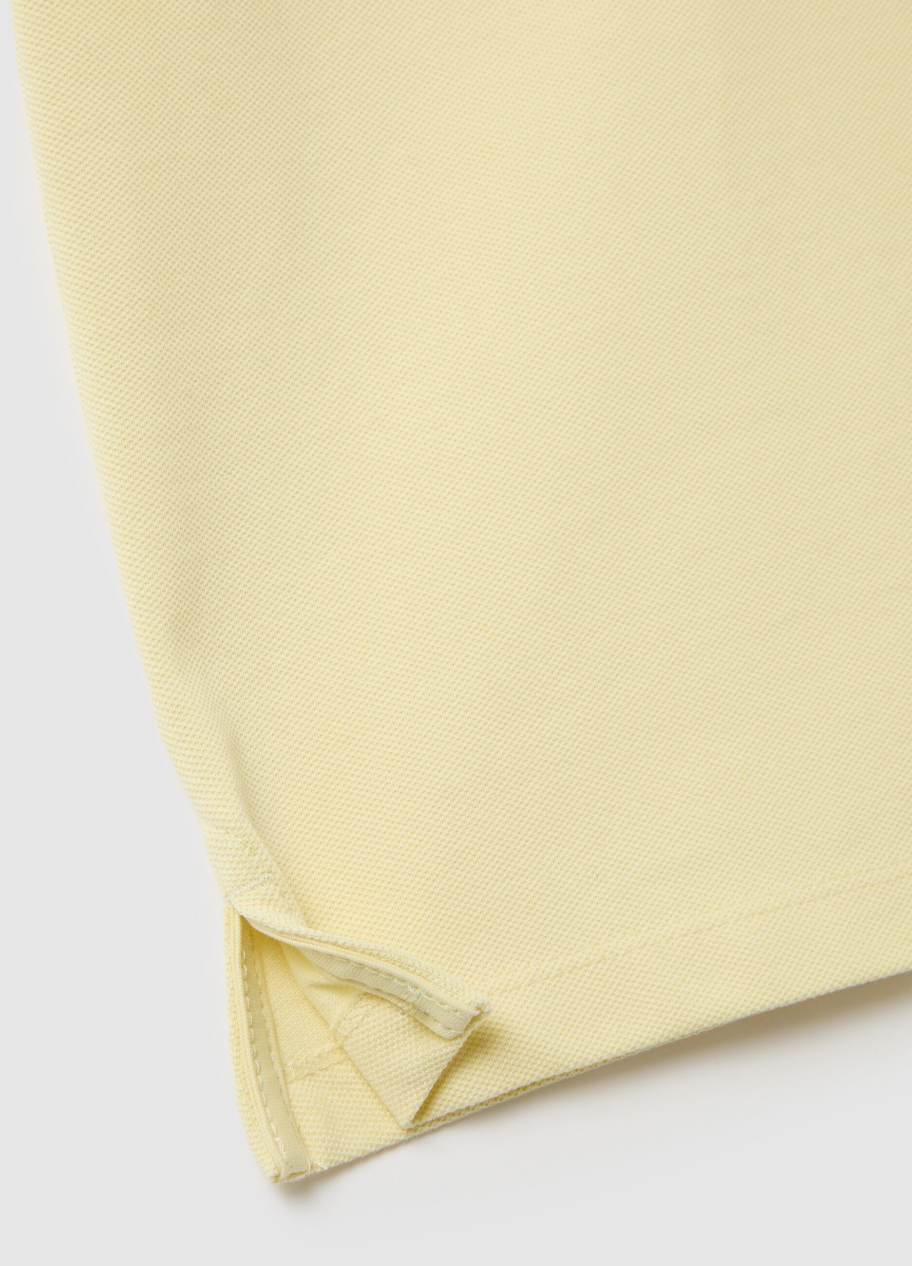 Men's pure cotton yellow polo regular fit