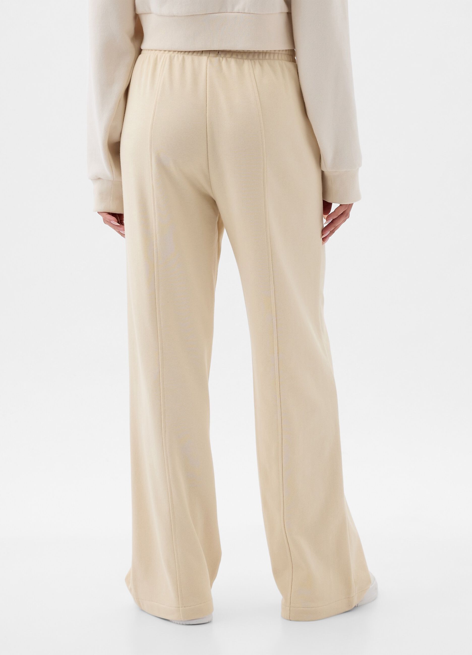 Wide-leg joggers in fleece with logo embroidery