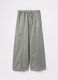 Green palazzo trousers in cotton and lyocell_3