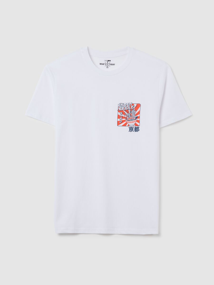 White T-shirt with ramen print from Ovs_4