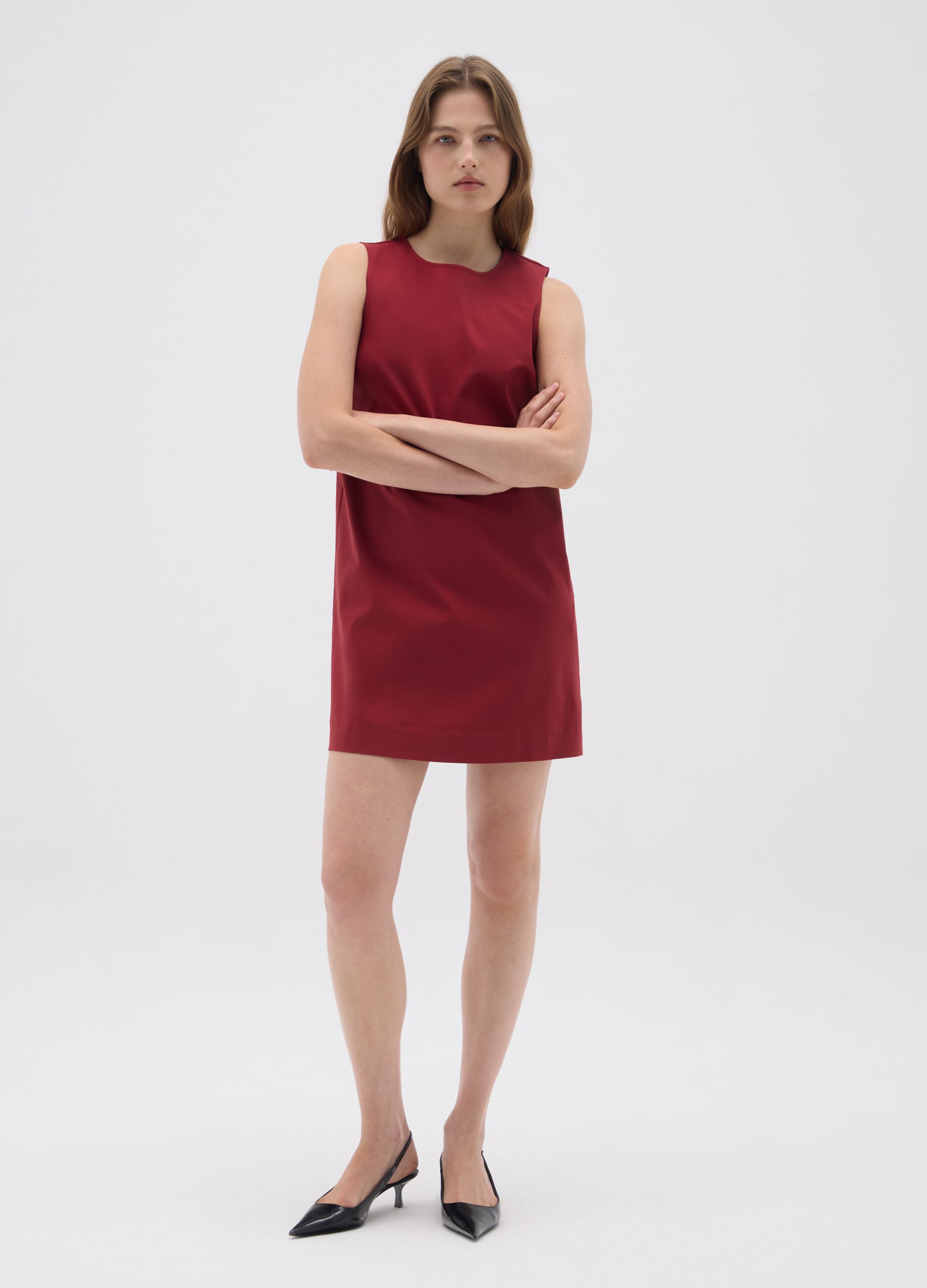Red viscose blend women's dress