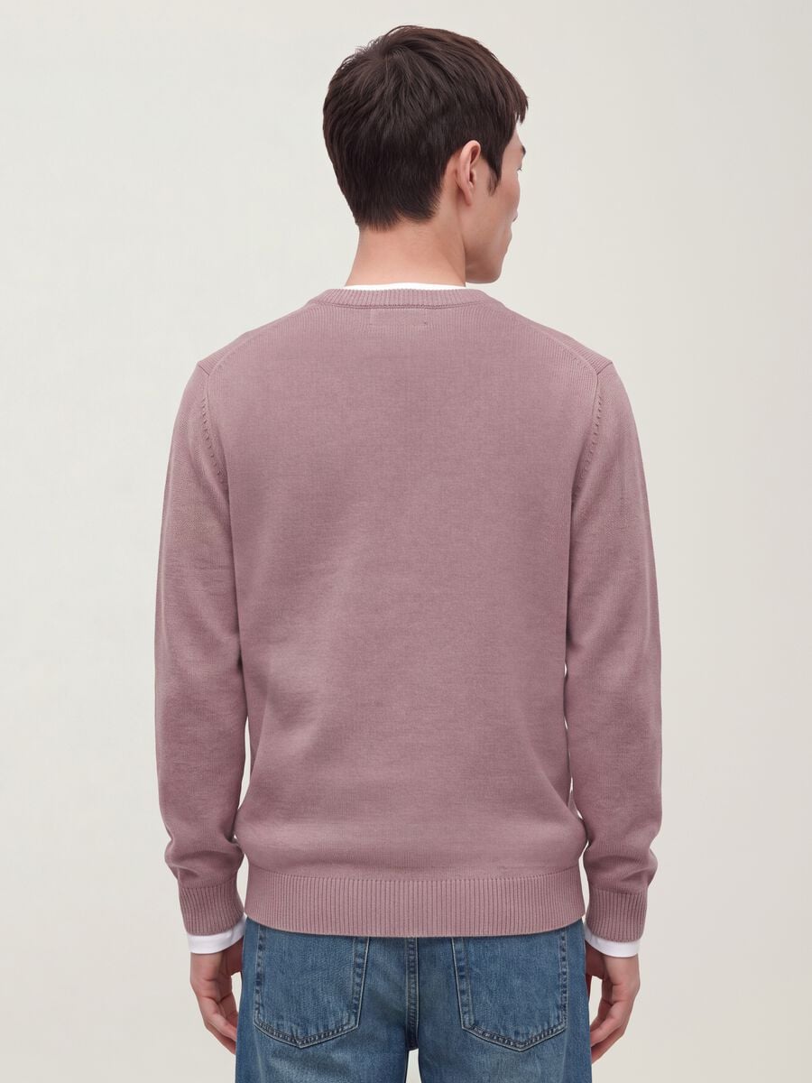 Maglia rosa girocollo in jersey knit regular fit_3