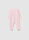 Baby sleepsuit in pure pink cotton with lions_1