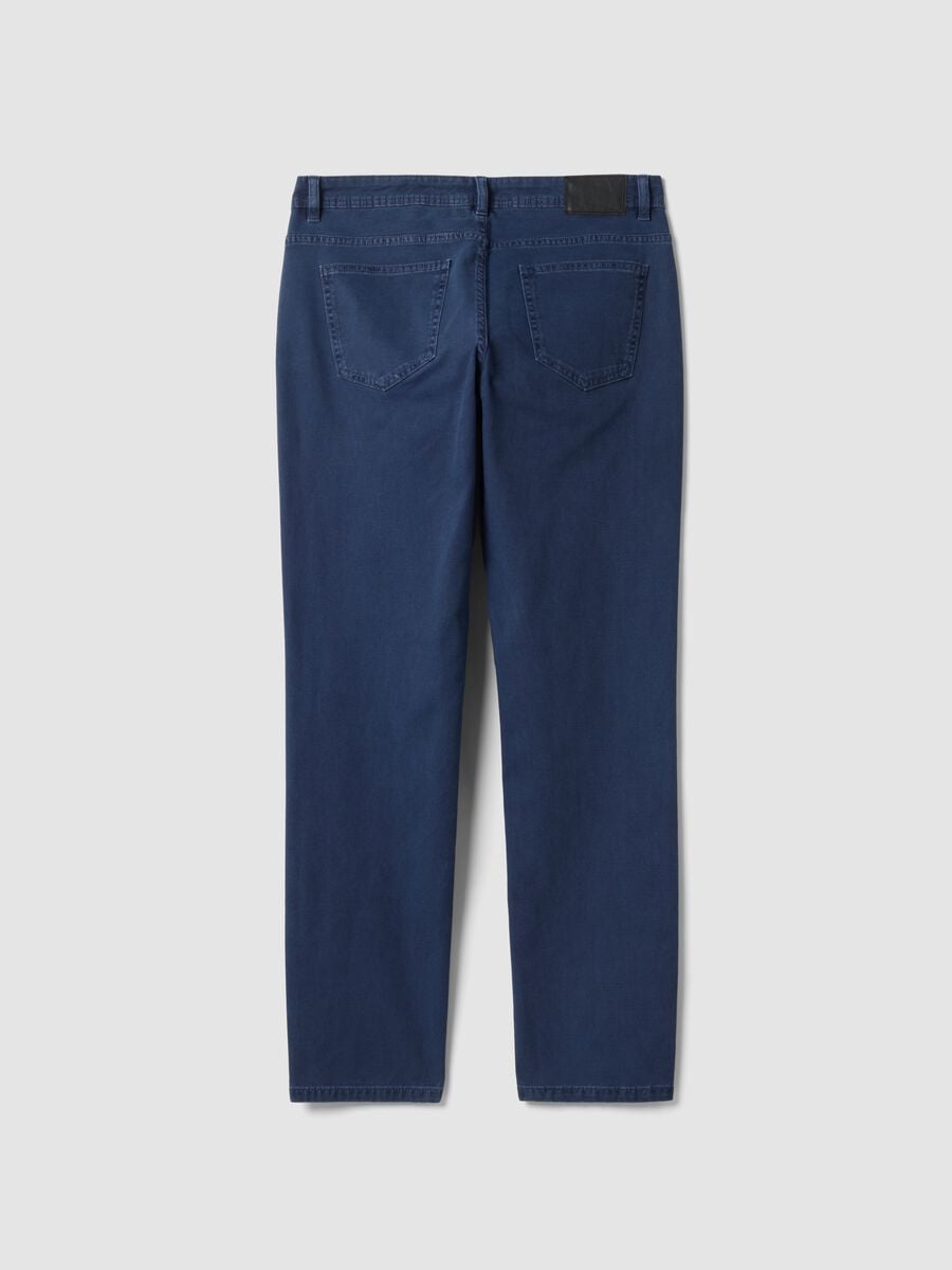 Blue slim-fit stretch cotton trousers_7