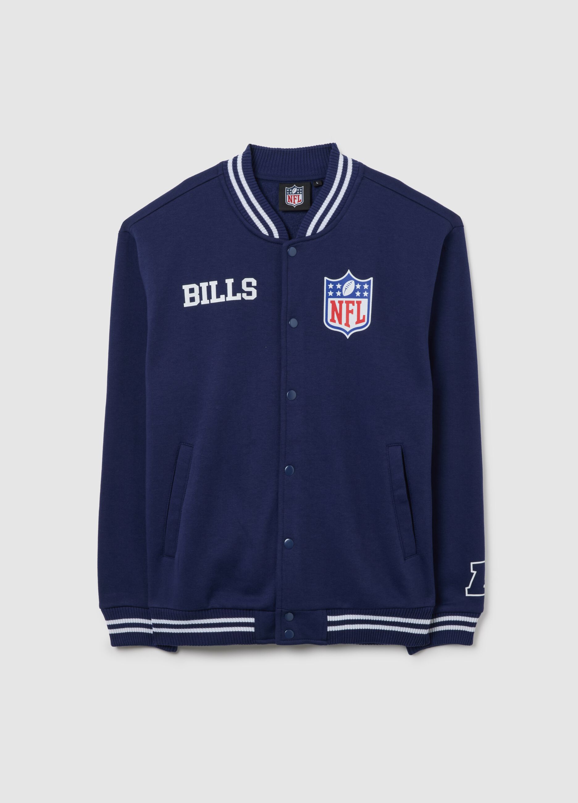 Regular fit blue cotton blend jacket