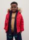 Red padded children's jacket regular fit with hood and zip_1