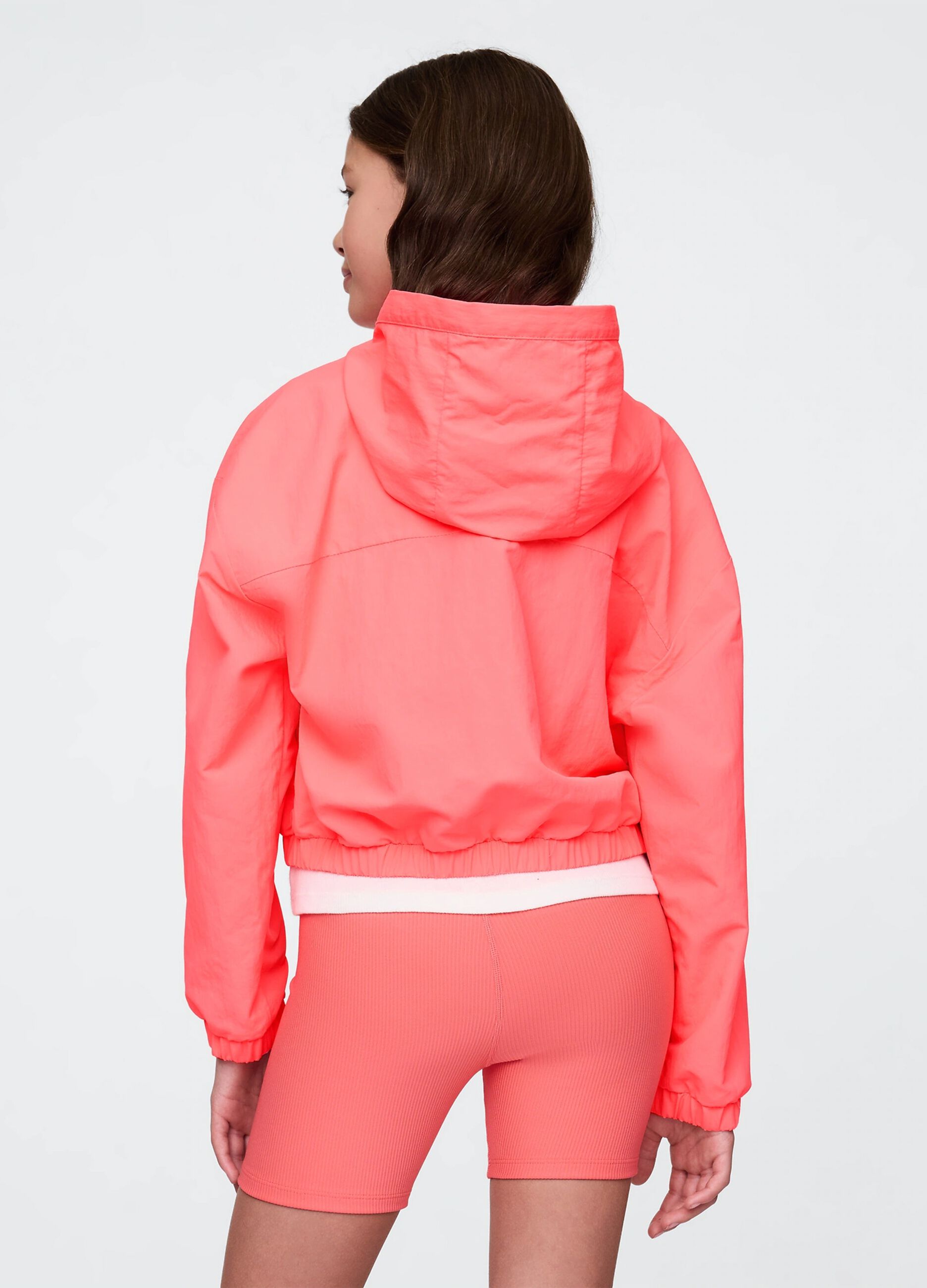 Pink lightweight jacket with hood