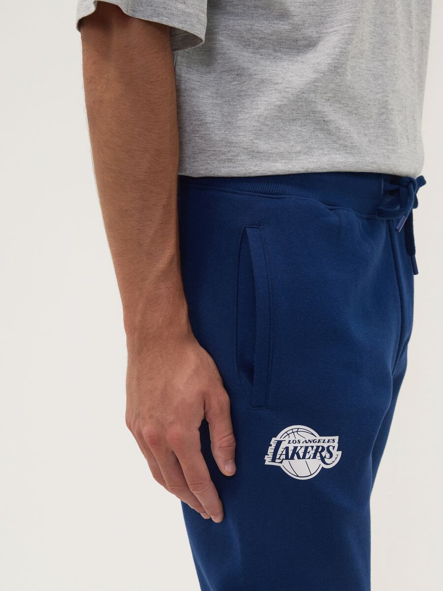 Blue cotton-blend Lakers print jogger trousers_3