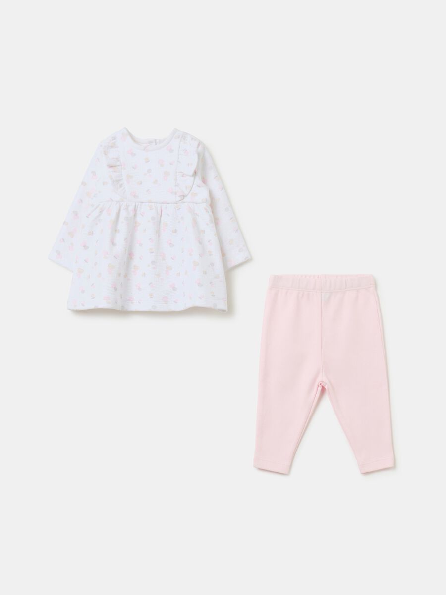 Set vestitino in seersucker e leggings_0