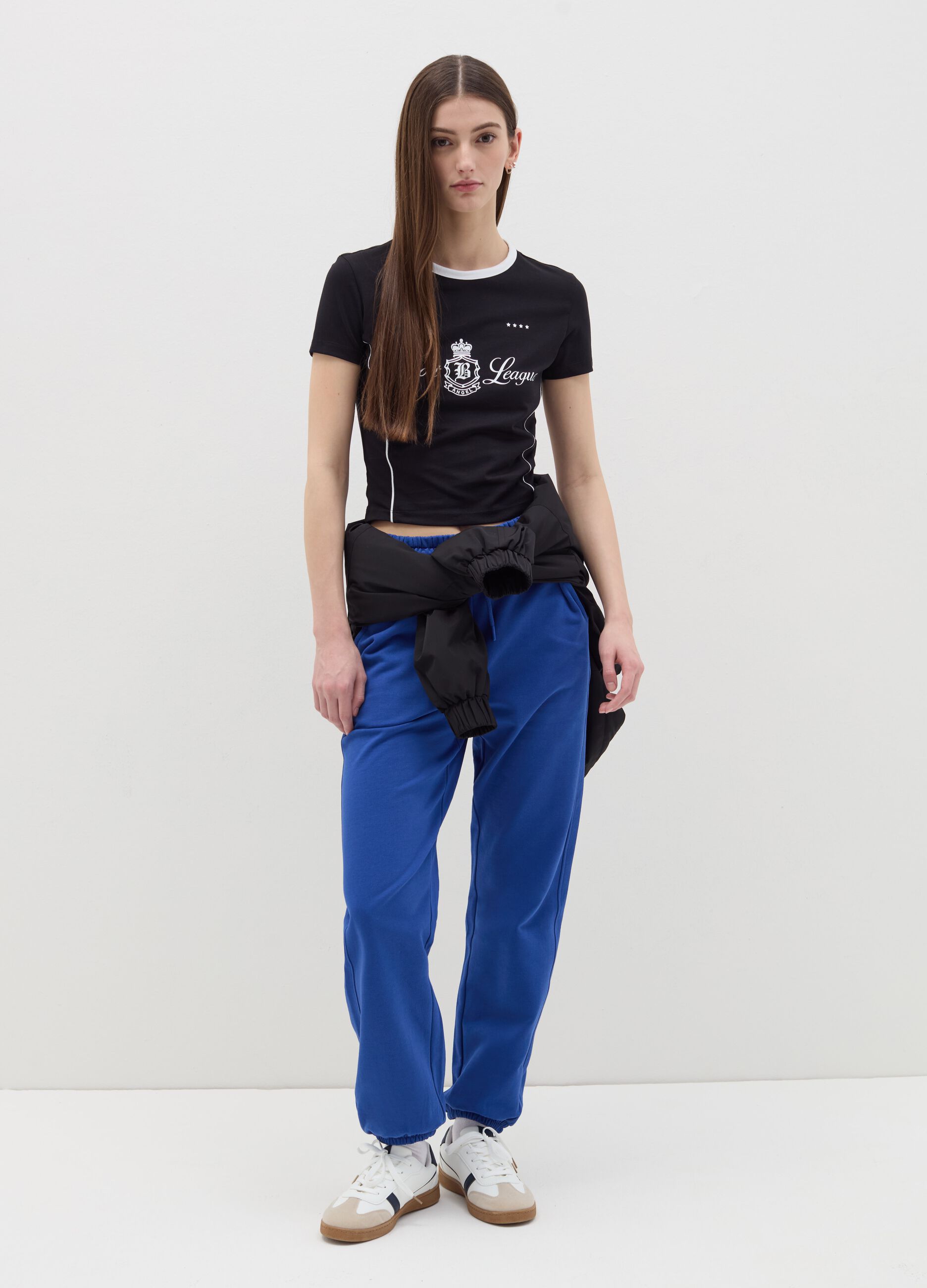 Cropped T-shirt with print