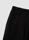 Black wide-leg stretch trousers with regular fit_1