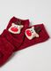 Red Christmas Socks with Embossed Embroidery_2