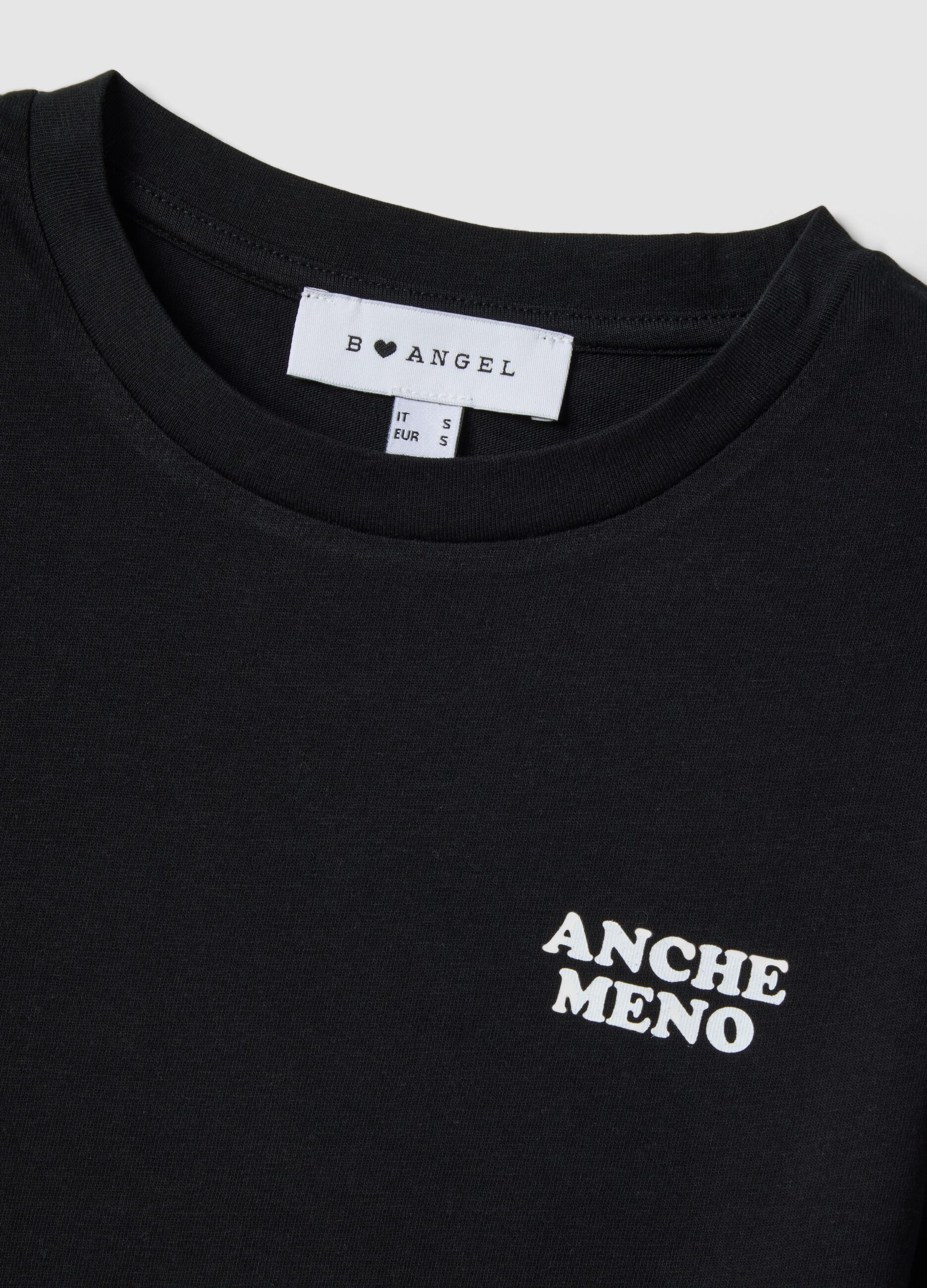 Black slim fit pure cotton T-shirt with print