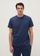 Blue Cotton Blend Crew Neck T-shirt Regular Fit_1