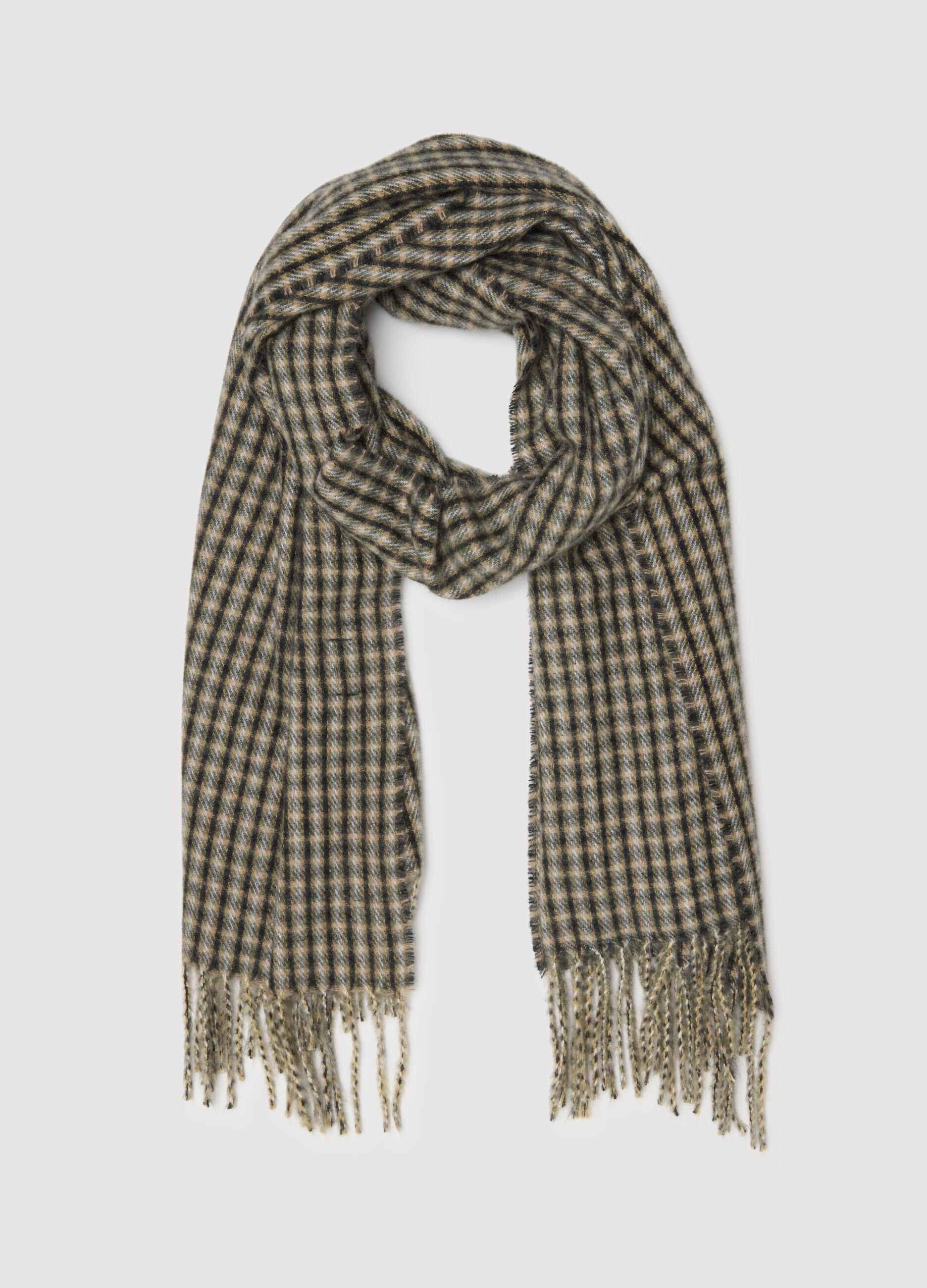 Grey checked scarf