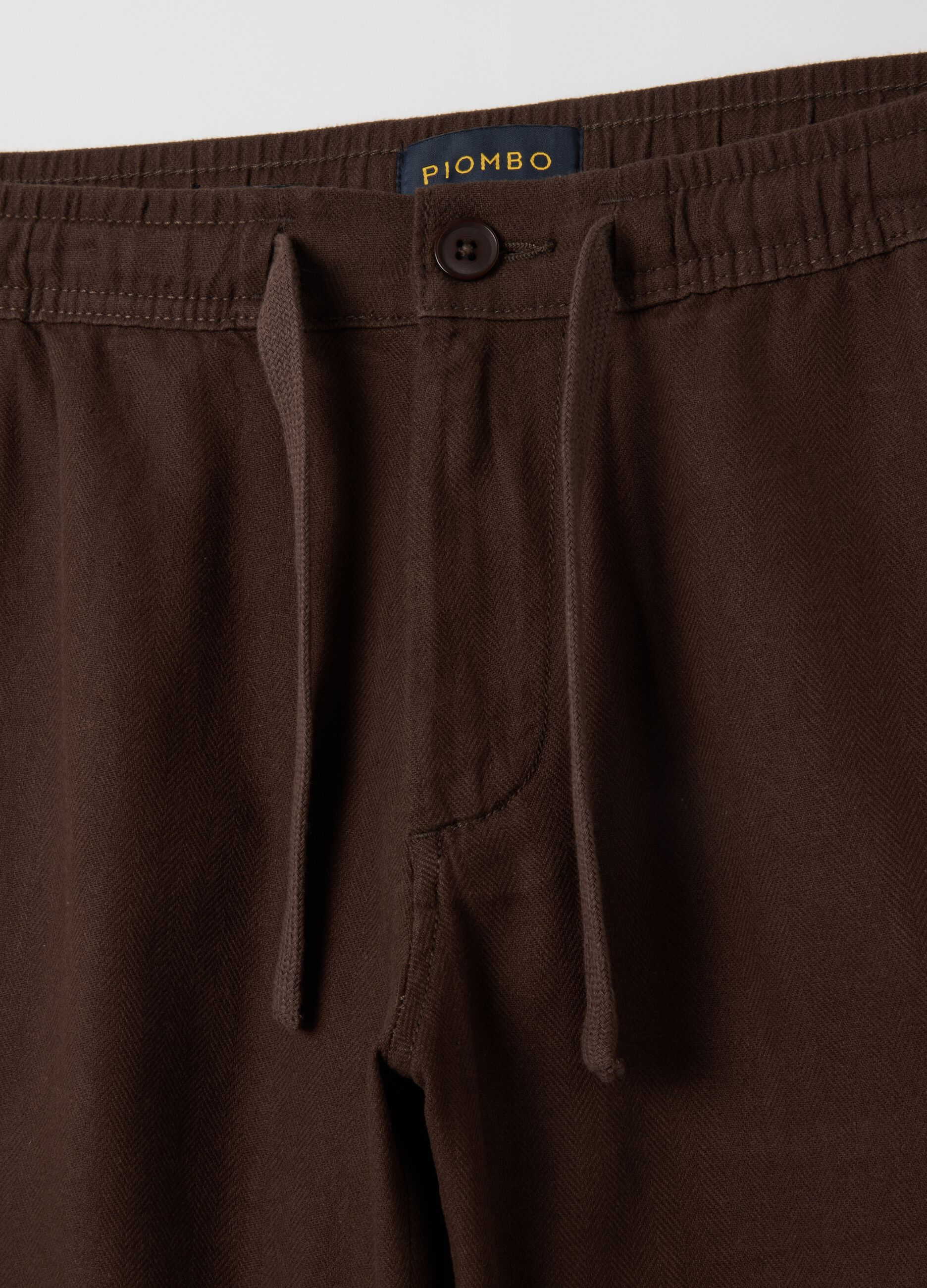 Men's brown cotton-blend regular fit shorts