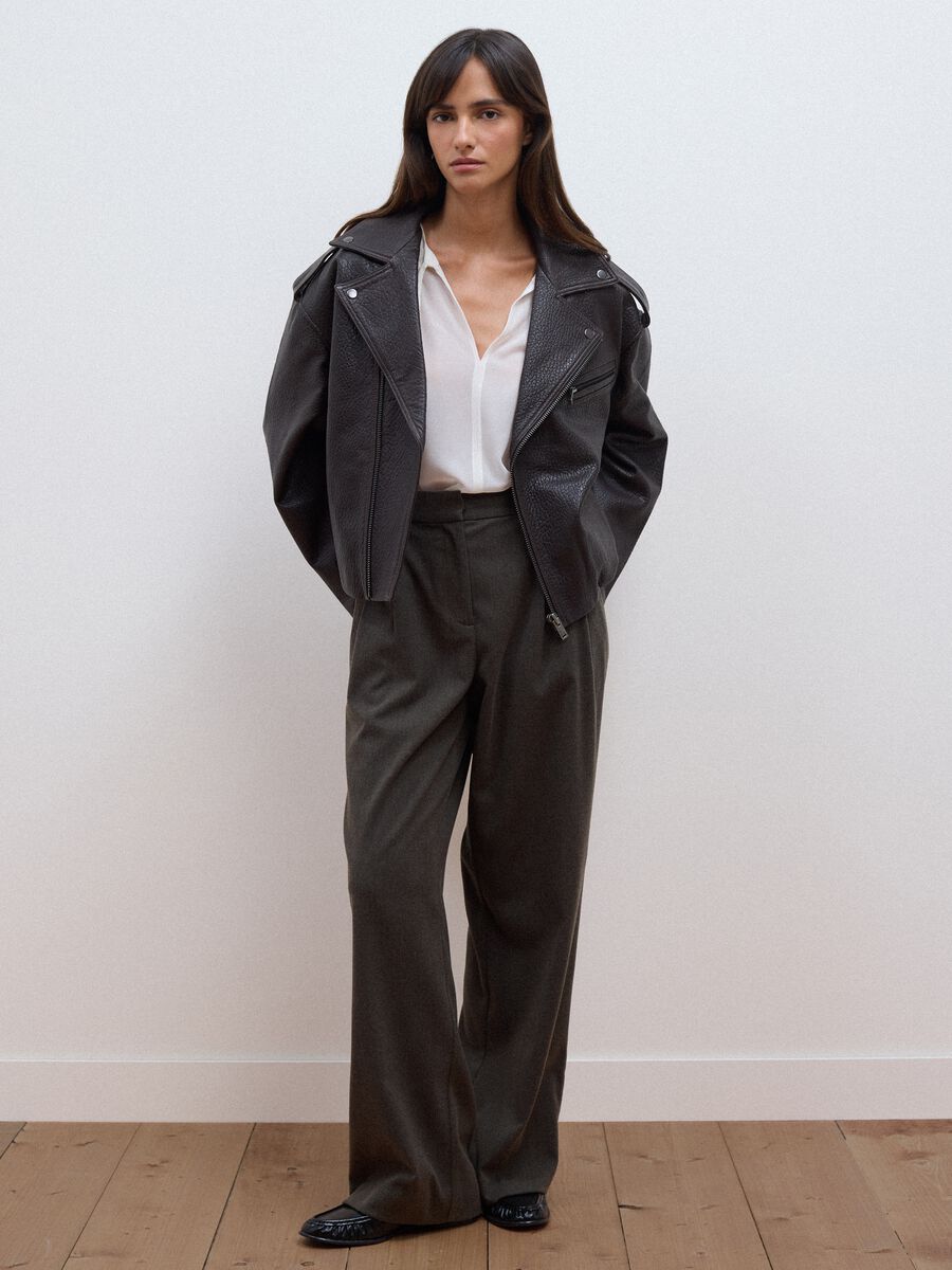 Grey wide-leg trousers in stretch viscose_0