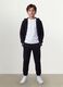 Black organic cotton hooded sweatshirt, regular fit, for boys_0