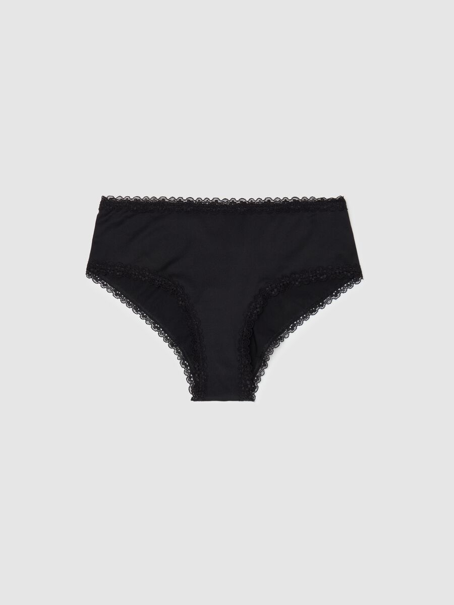 Microfibre French knickers with lace_4