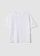 White short-sleeved pure cotton T-shirt with broderie anglaise embroidery_4