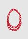 Collana in vetro rossa con texture intrecciata_0