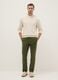 Regular fit green stretch cotton chino trousers_0