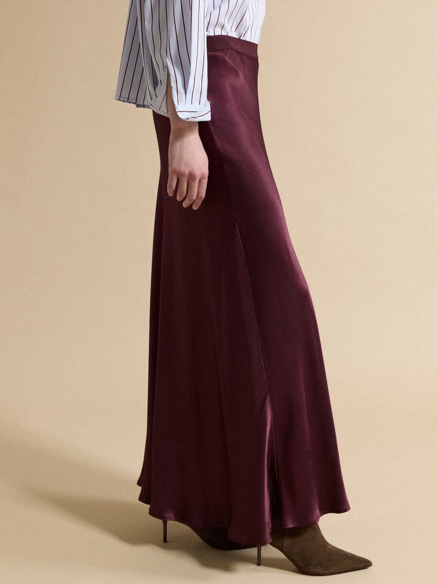 Long red skirt in pure viscose_4