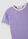 Purple fitted stretch cotton T-shirt with contrast trims_1