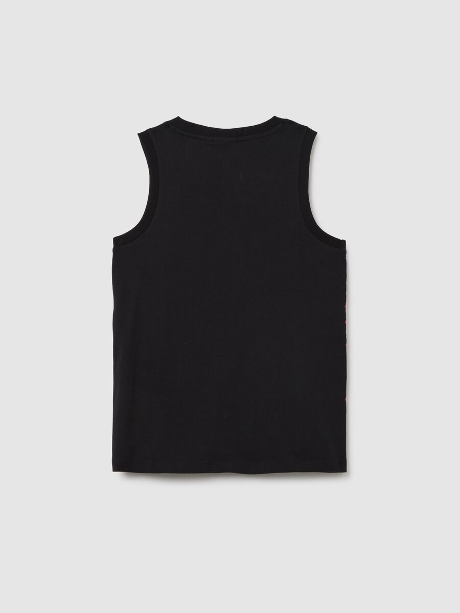 Boys' pure cotton black tank top regular fit_1