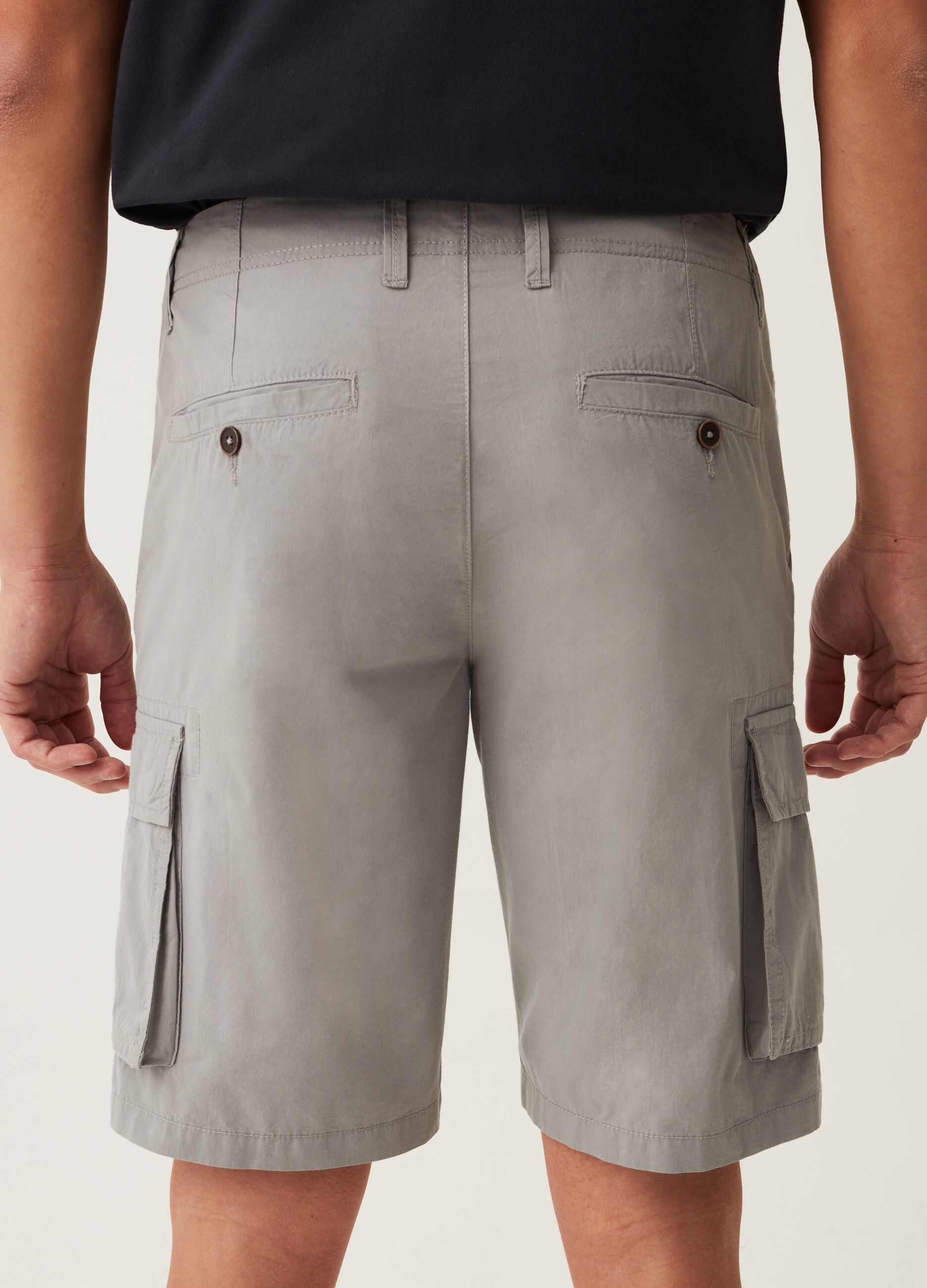 Bermuda cargo in cotone stretch stone washed_2