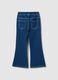 Girls' Blue Stretch Cotton Flare Fit Jeggings_1