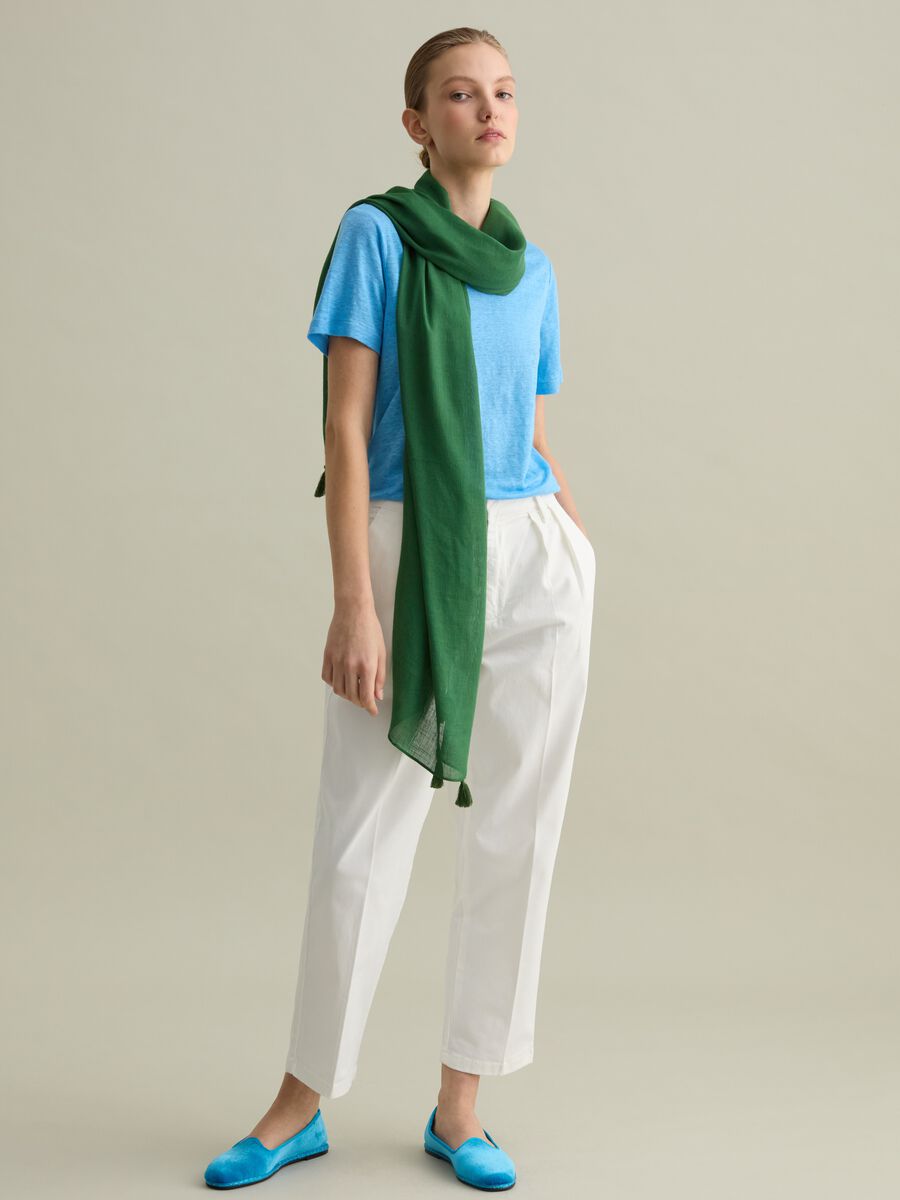 Green scarf with tassels_3