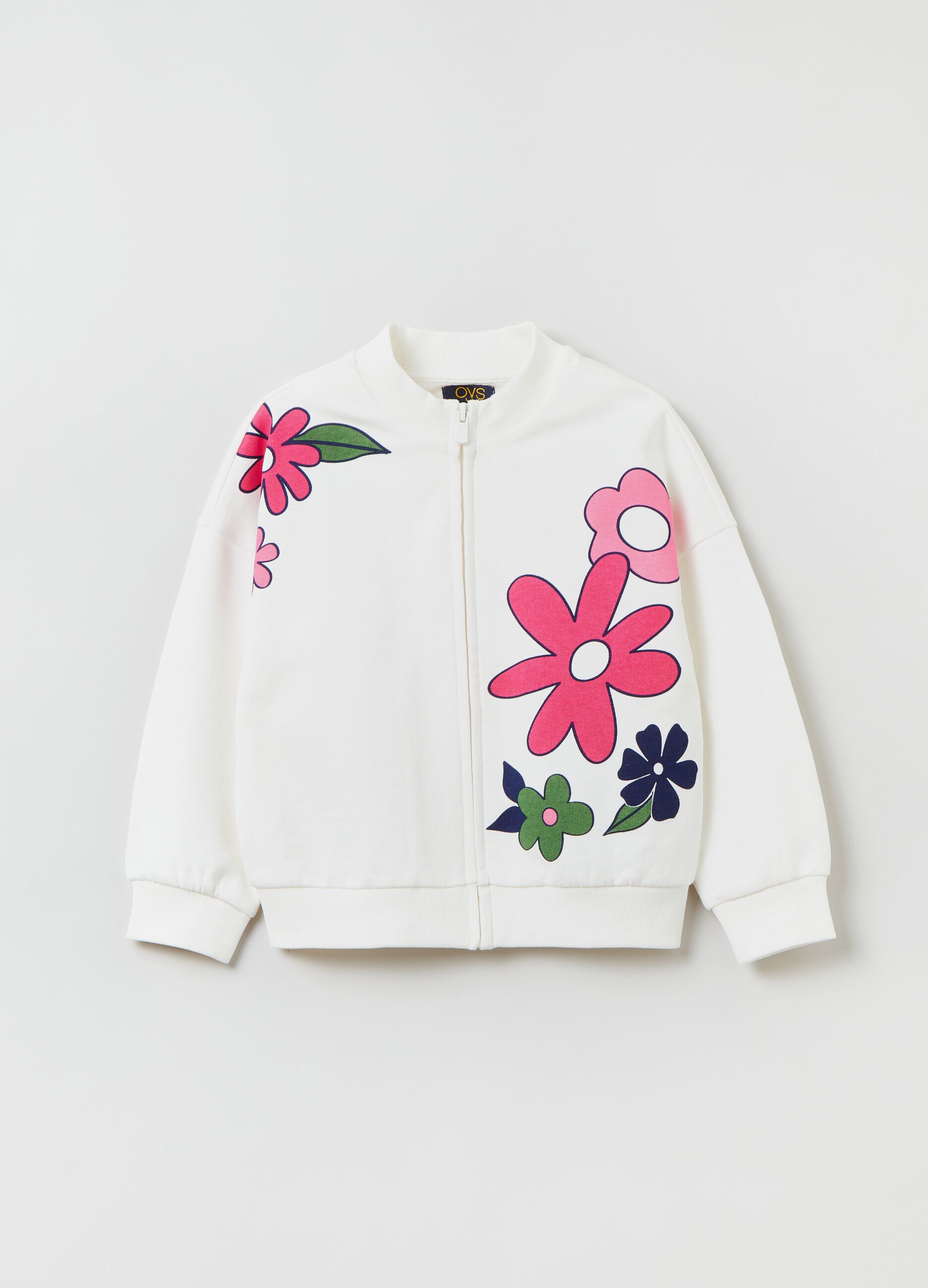 Full-zip in cotone con stampa fiori _0