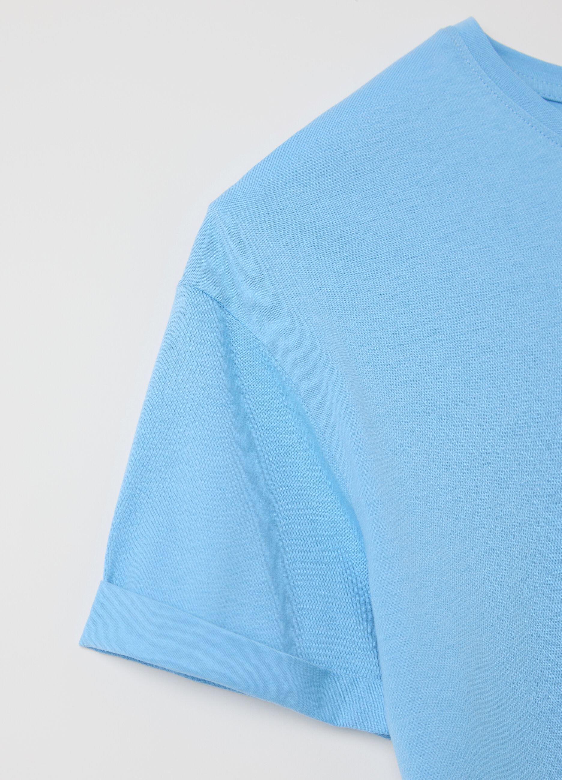 Light blue boxy-fit T-shirt in cotton