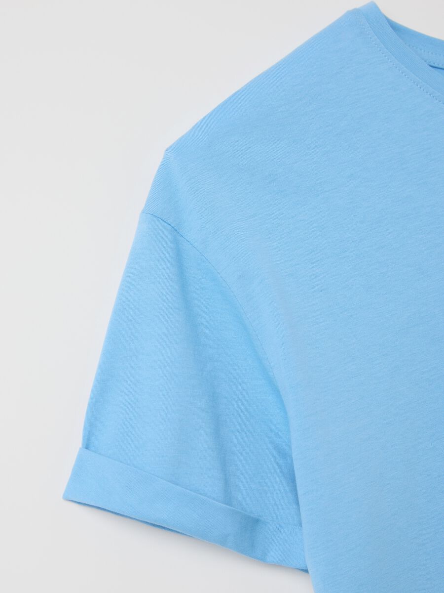 Light blue boxy-fit T-shirt in cotton_5