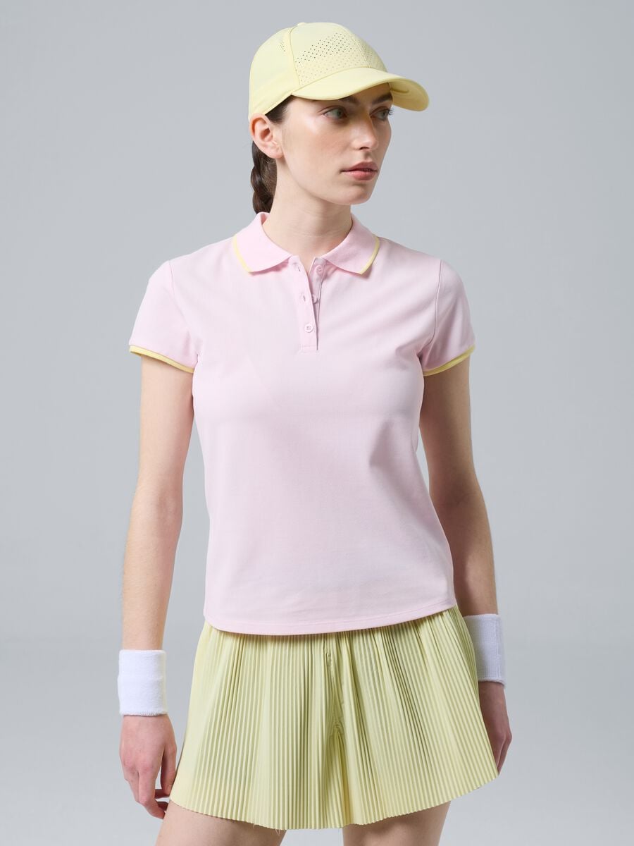 Pink ALTAVIA COURT performance polo in stretch cotton_0