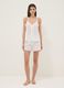 Pigiama bianco in puro cotone con top a spalline e shorts regular fit_1