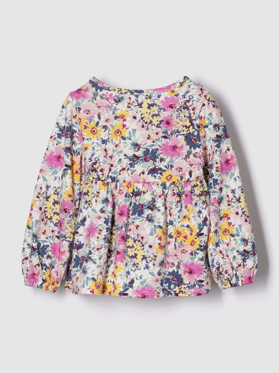 Multicoloured long-sleeved cotton top_1