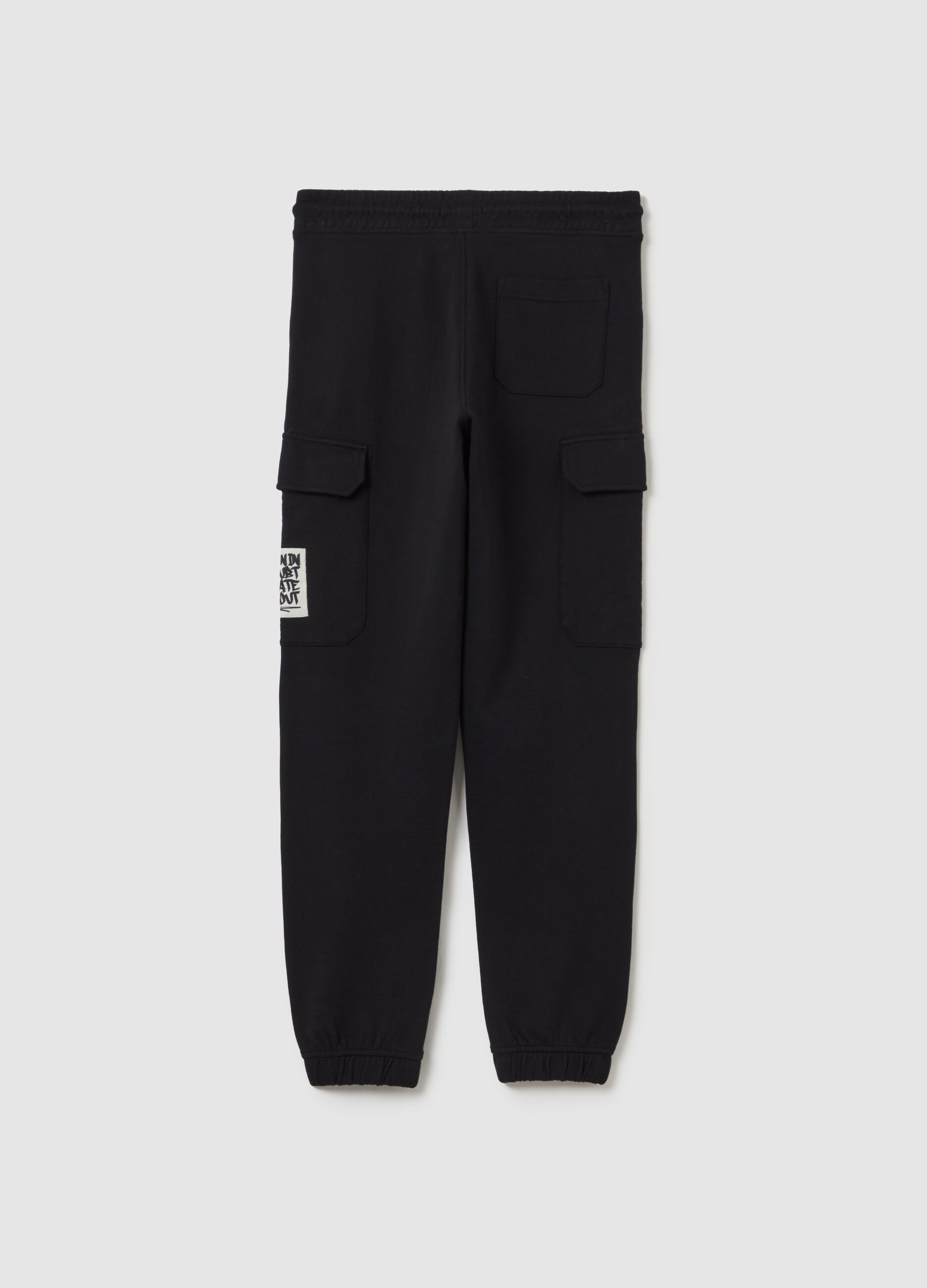 Joggers cargo in cotone con coulisse