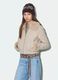 Giacca beige con zip e colletto a contrasto regular fit_0