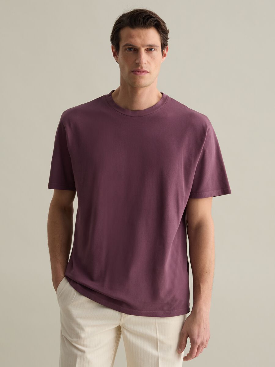 Solid colour cotton T-shirt_0