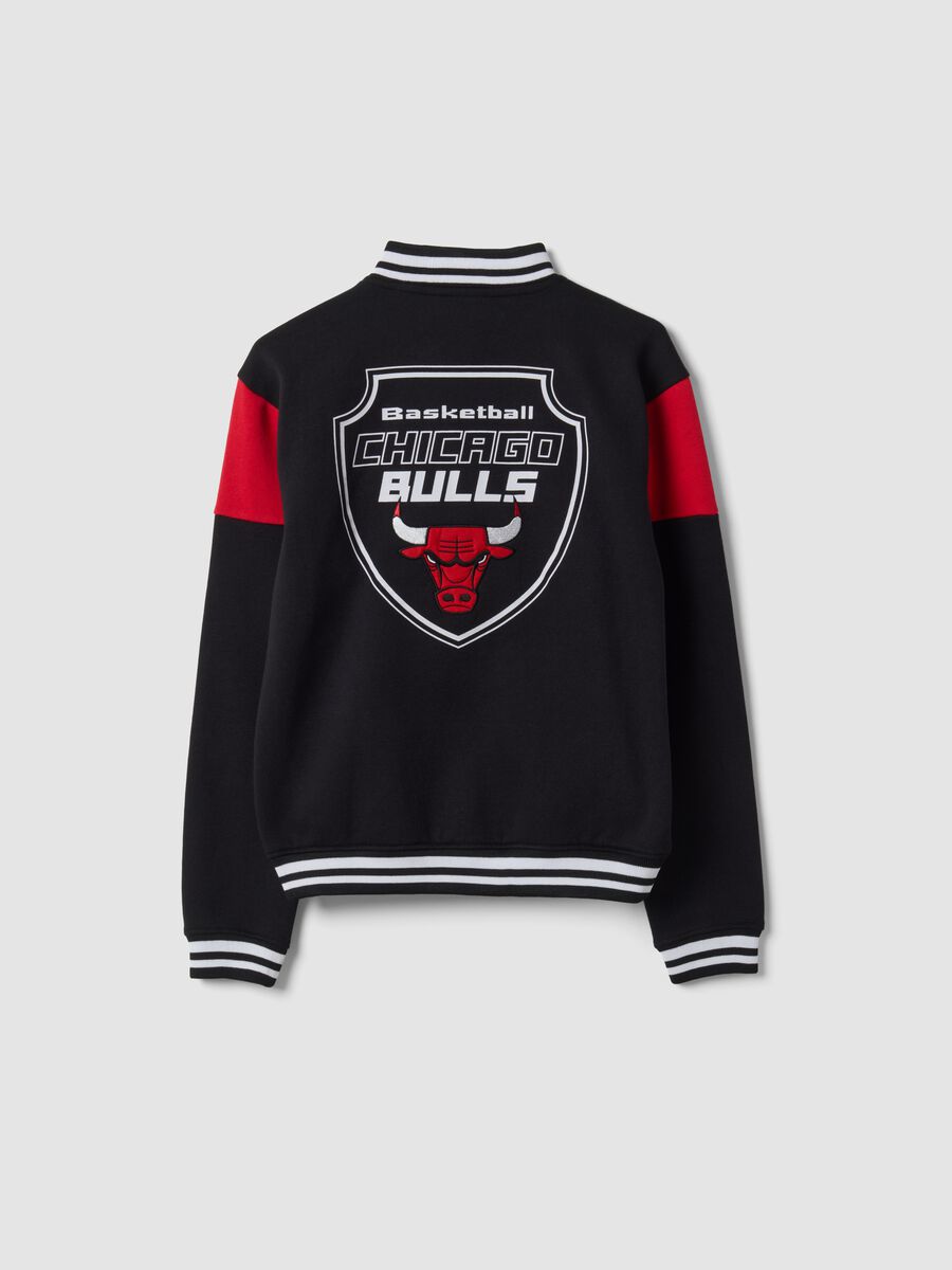 Felpa nera in misto cotone con stampe dei Chicago Bulls per ragazzo_5